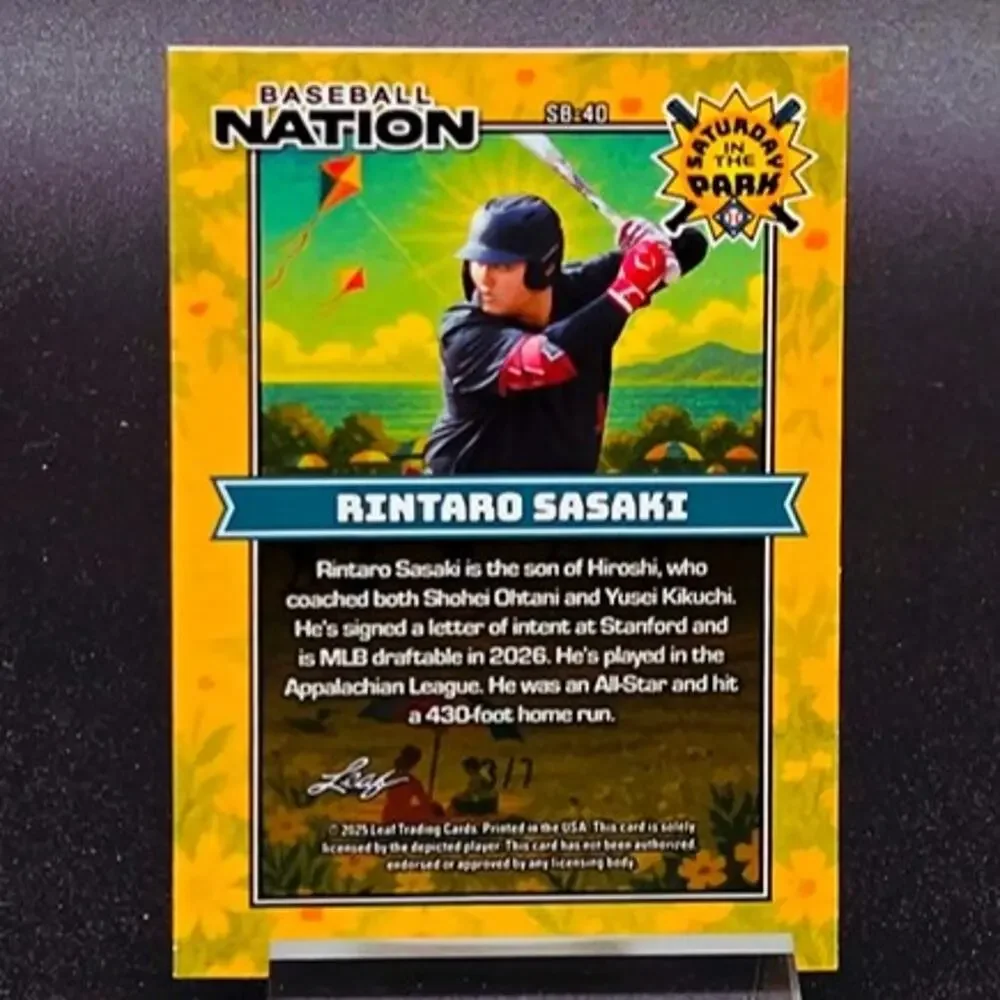 Rintaro Sasaki 3/7 Saturday in the Park Insert Miami Marlins Top Prospect